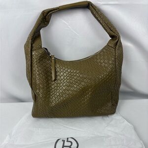 New Bostanten Olive Green Woven Hobo Bag